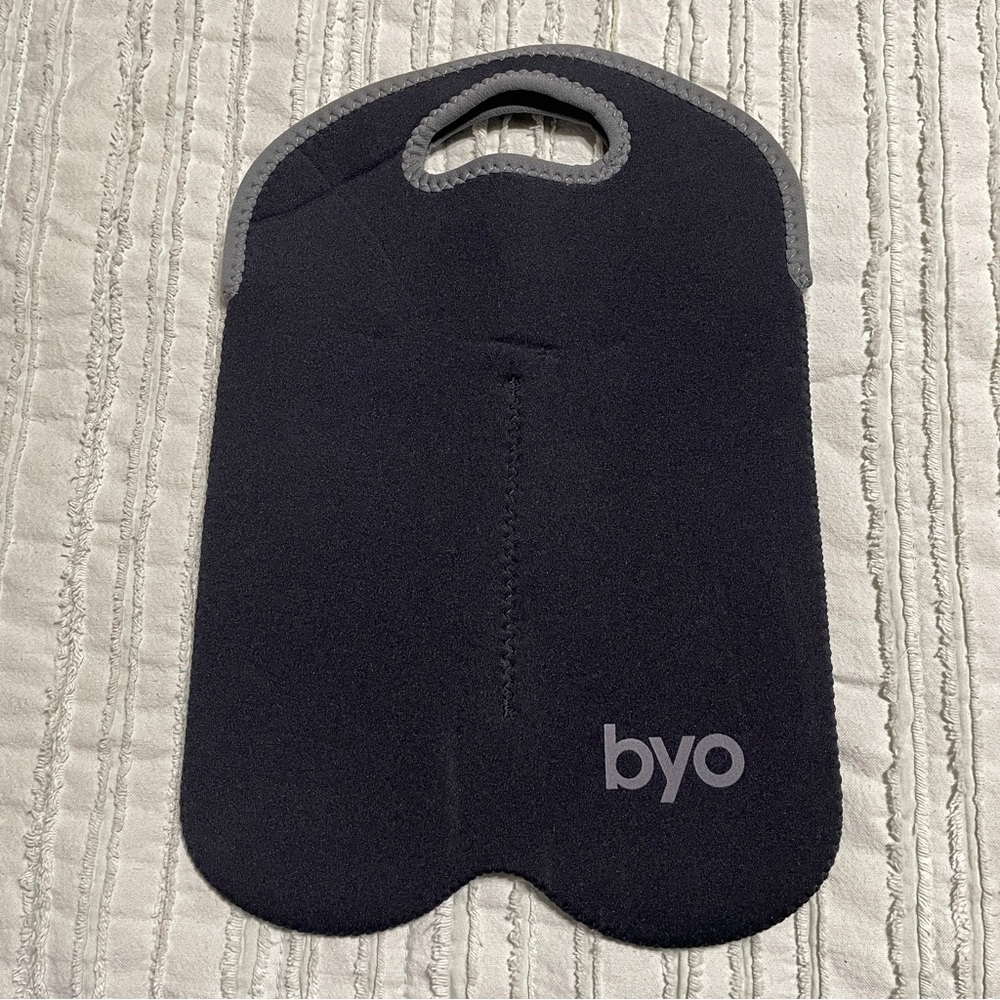 BYO Black and Gray Neoprene Wine Tote Bag